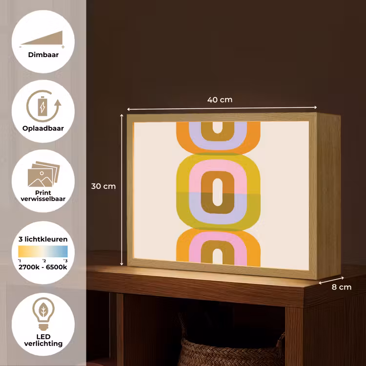 Lightbox - Wandlamp - Stapel - Vormen - Geblokt - Oranje — 10
