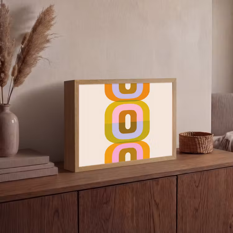 Lightbox - Wandlamp - Stapel - Vormen - Geblokt - Oranje — 4