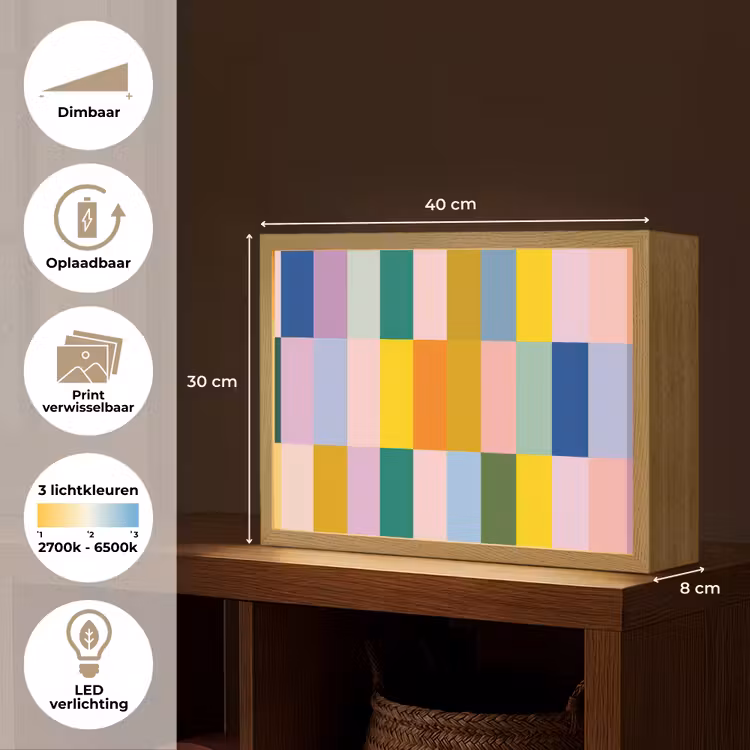 Lightbox - Wandlamp - Stroken - Blauw - Patroon - Abstract — 10