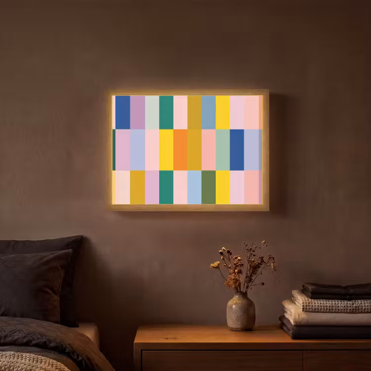 Lightbox - Wandlamp - Stroken - Blauw - Patroon - Abstract — 3