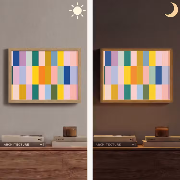 Lightbox - Wandlamp - Stroken - Blauw - Patroon - Abstract — 6