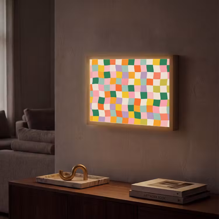 Lightbox - Wandlamp - Vierkanten - Kleurrijk - Golvend — 2