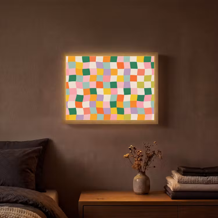 Lightbox - Wandlamp - Vierkanten - Kleurrijk - Golvend — 3