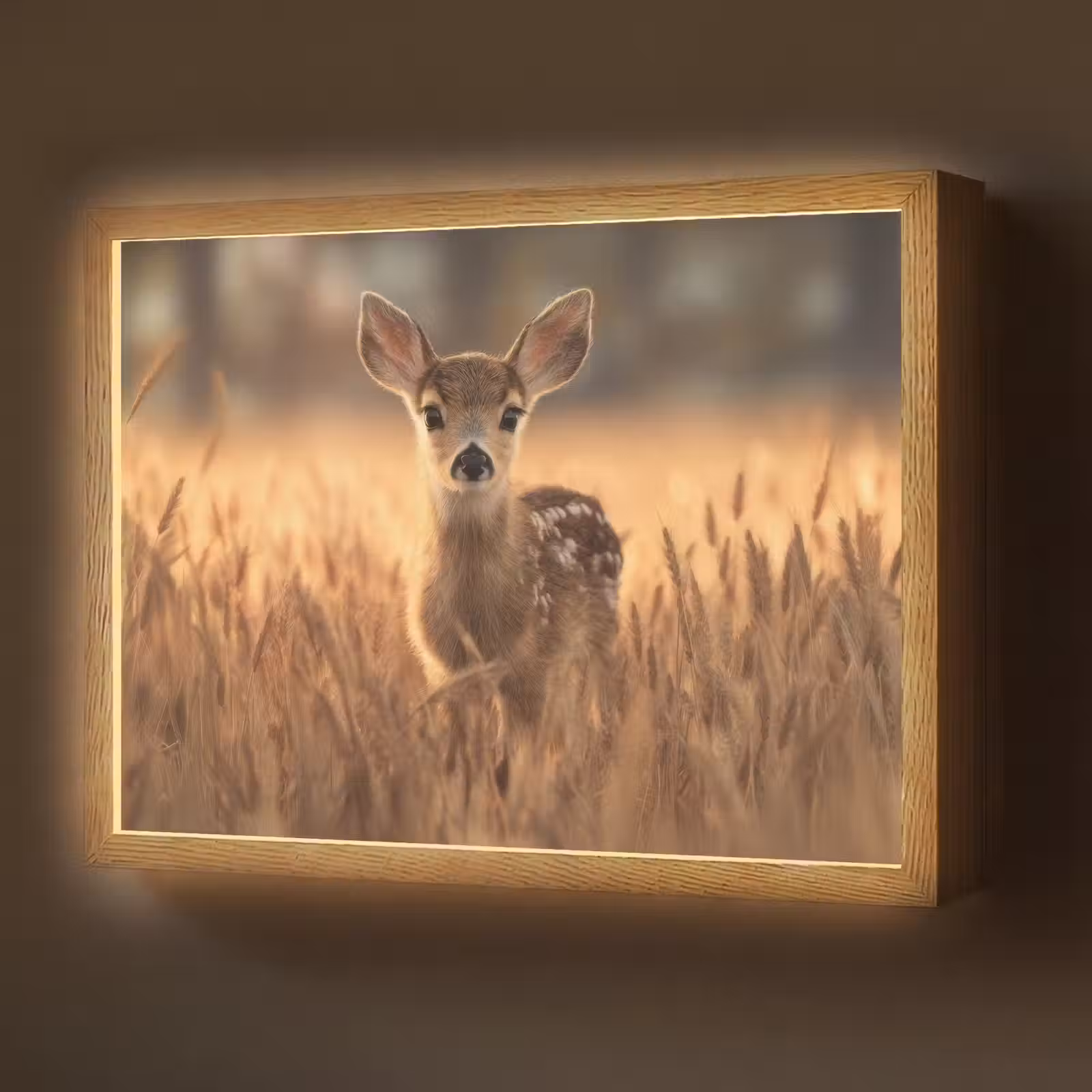 Lightbox - Wandlamp - Hert - Graanveld - Bruin — 1