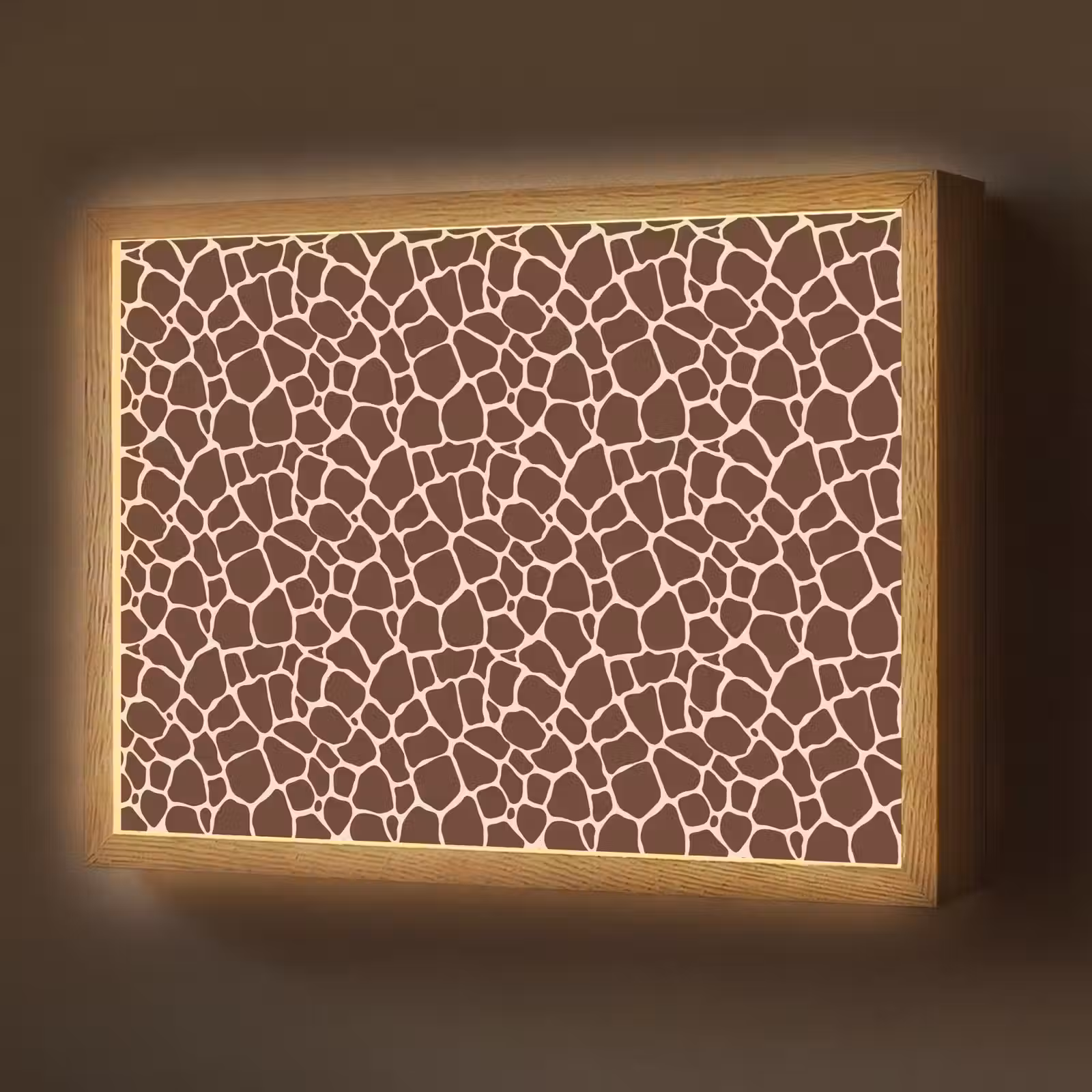 Lightbox - Wandlamp - Patroon - Giraf - Bruin — 1