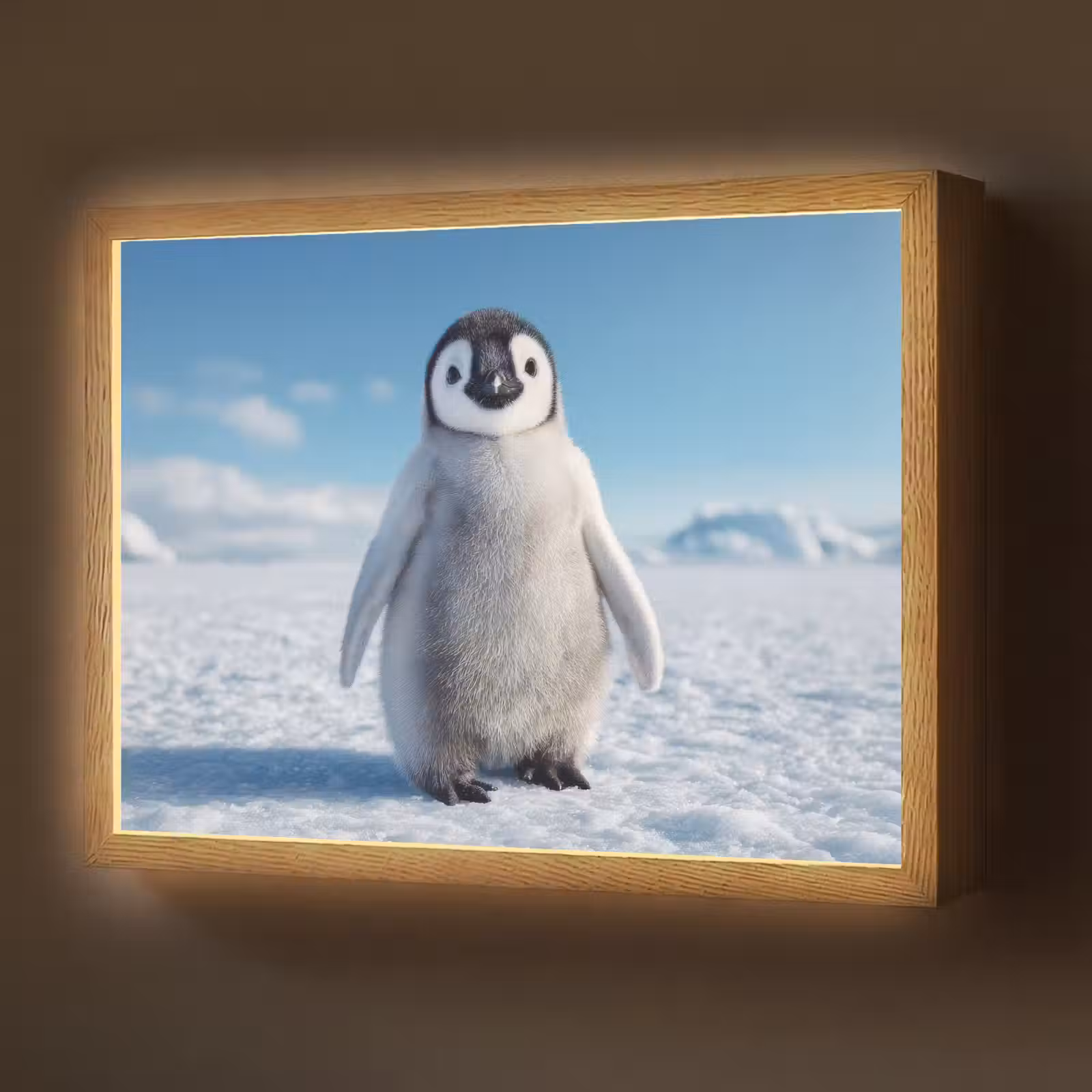 Lightbox - Wandlamp - Pinguïn - Sneeuw - Landschap - Wit — 1