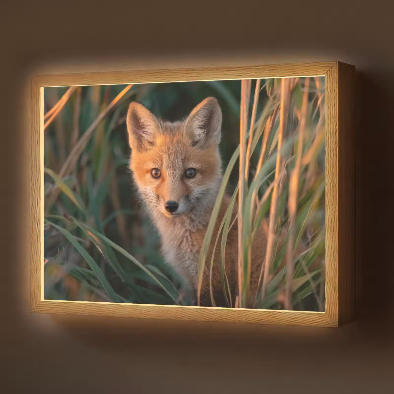 Lightbox - Wandlamp - Vos - Oranje - Gras — 1