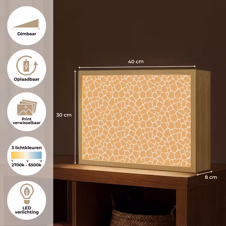 Lightbox - Wandlamp - Giraf - Oranje - Patroon — 10