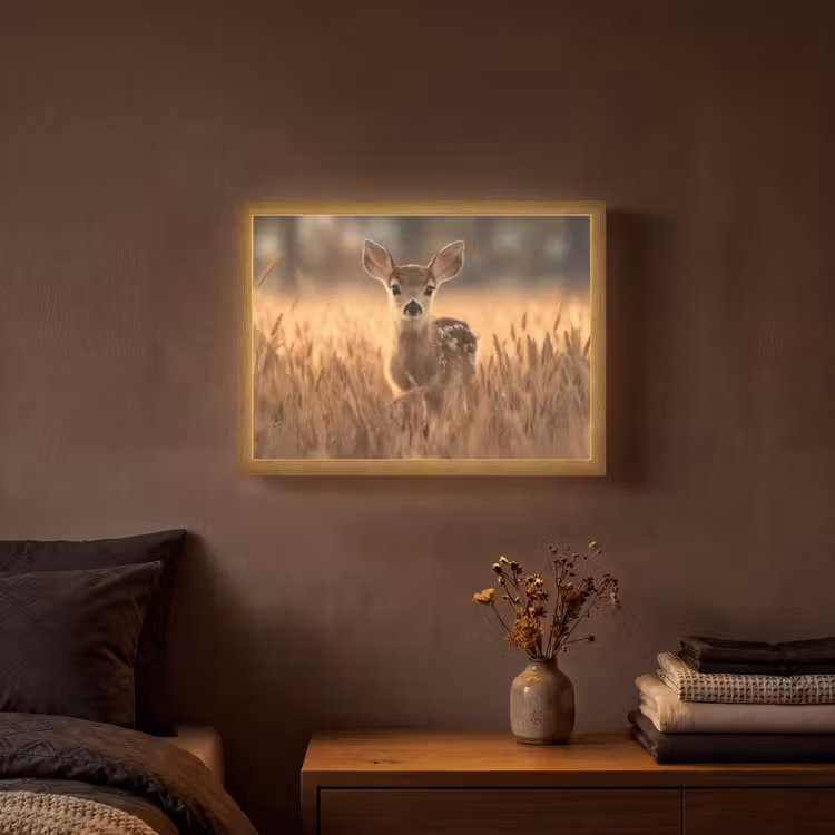Lightbox - Wandlamp - Hert - Graanveld - Bruin — 3