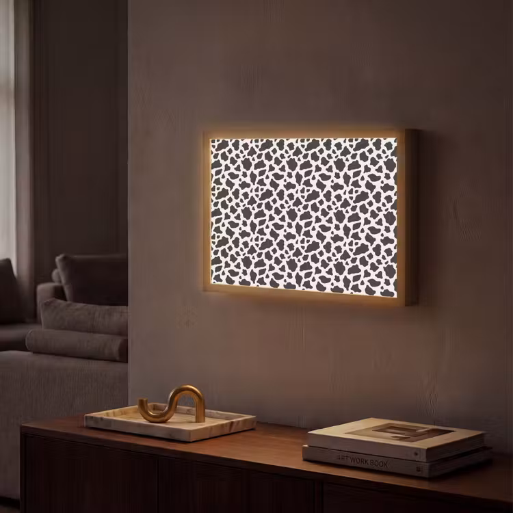 Lightbox - Wandlamp - Koe - Vlekken - Patroon - Zwart — 2