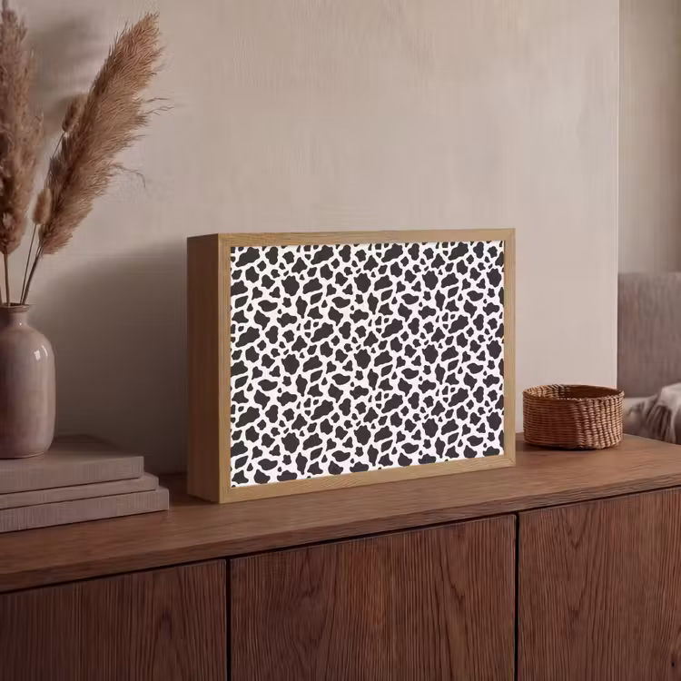 Lightbox - Wandlamp - Koe - Vlekken - Patroon - Zwart — 4