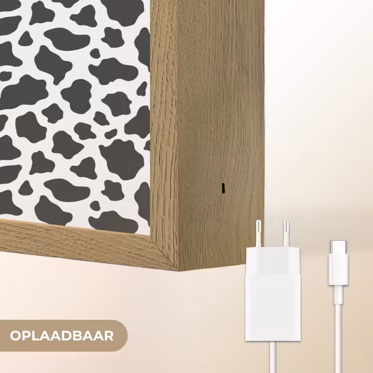 Lightbox - Wandlamp - Koe - Vlekken - Patroon - Zwart — 7