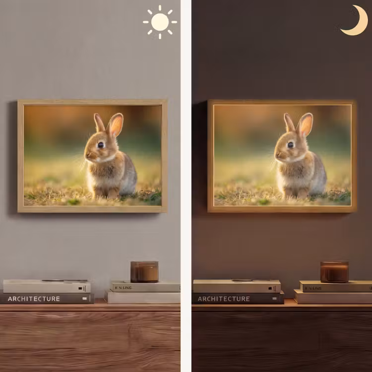 Lightbox - Wandlamp - Konijntje - Bruin - Gras — 6