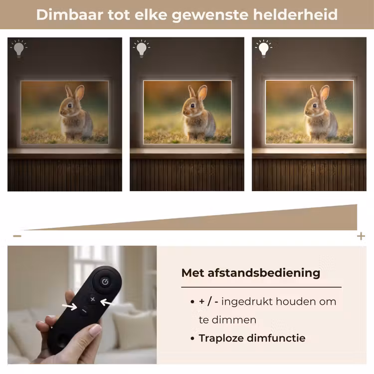 Lightbox - Wandlamp - Konijntje - Bruin - Gras — 9
