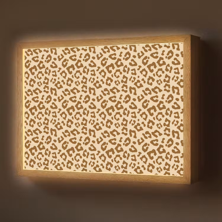 Lightbox - Wandlamp - Luipaard - Bruin - Patroon — 1