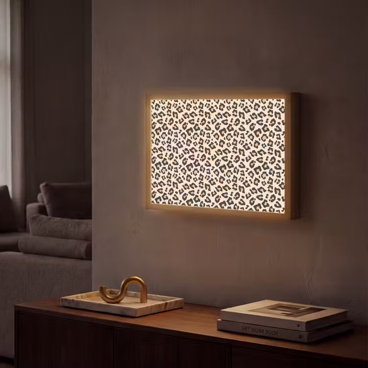 Lightbox - Wandlamp - Panterprint - Patroon - Bruin — 2