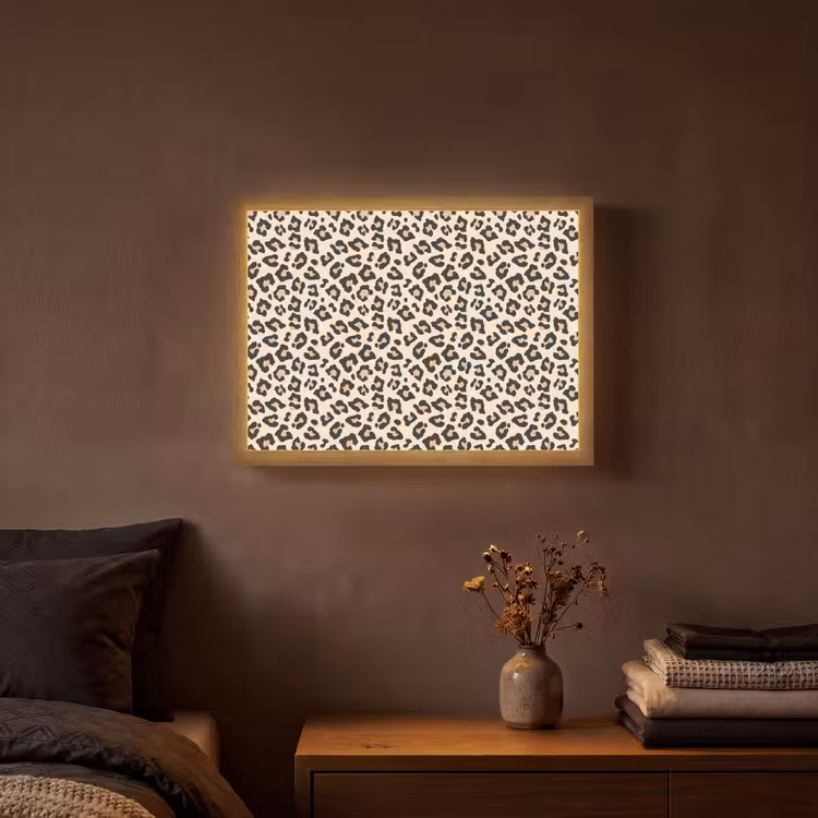 Lightbox - Wandlamp - Panterprint - Patroon - Bruin — 3