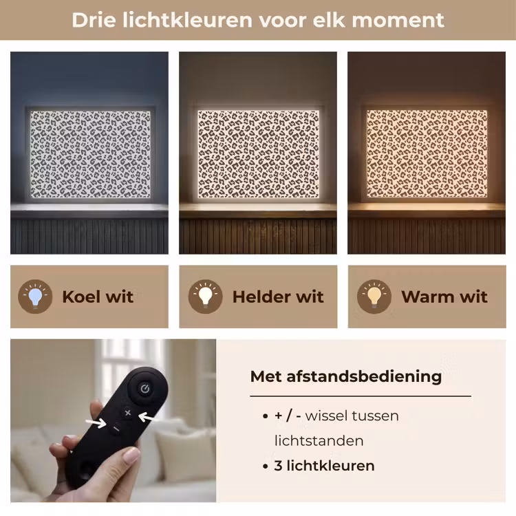 Lightbox - Wandlamp - Panterprint - Patroon - Bruin — 8