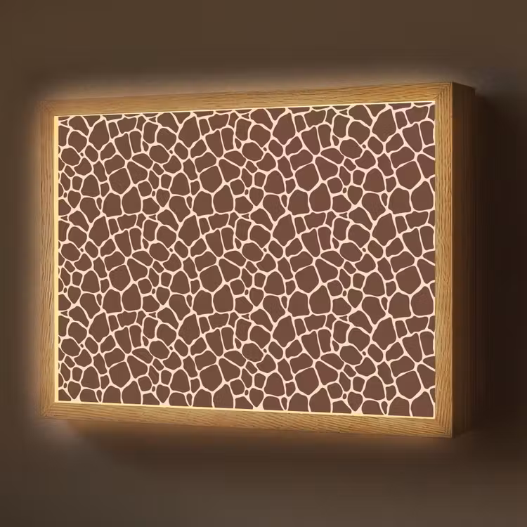 Lightbox - Wandlamp - Patroon - Giraf - Bruin — 1