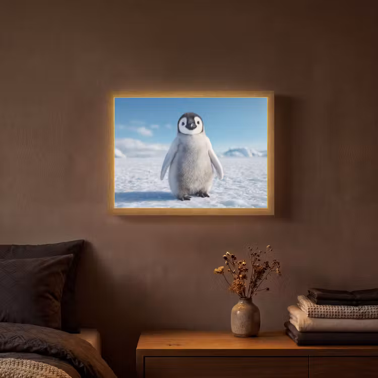 Lightbox - Wandlamp - Pinguïn - Sneeuw - Landschap - Wit — 3
