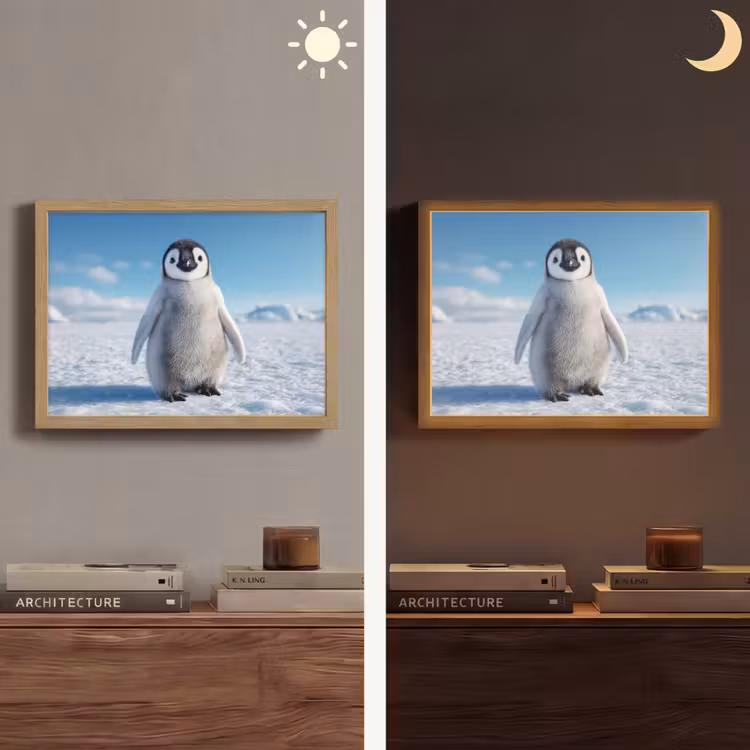 Lightbox - Wandlamp - Pinguïn - Sneeuw - Landschap - Wit — 6