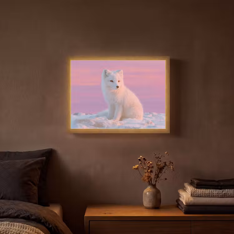 Lightbox - Wandlamp - Poolvos - Sneeuw - Roze — 3