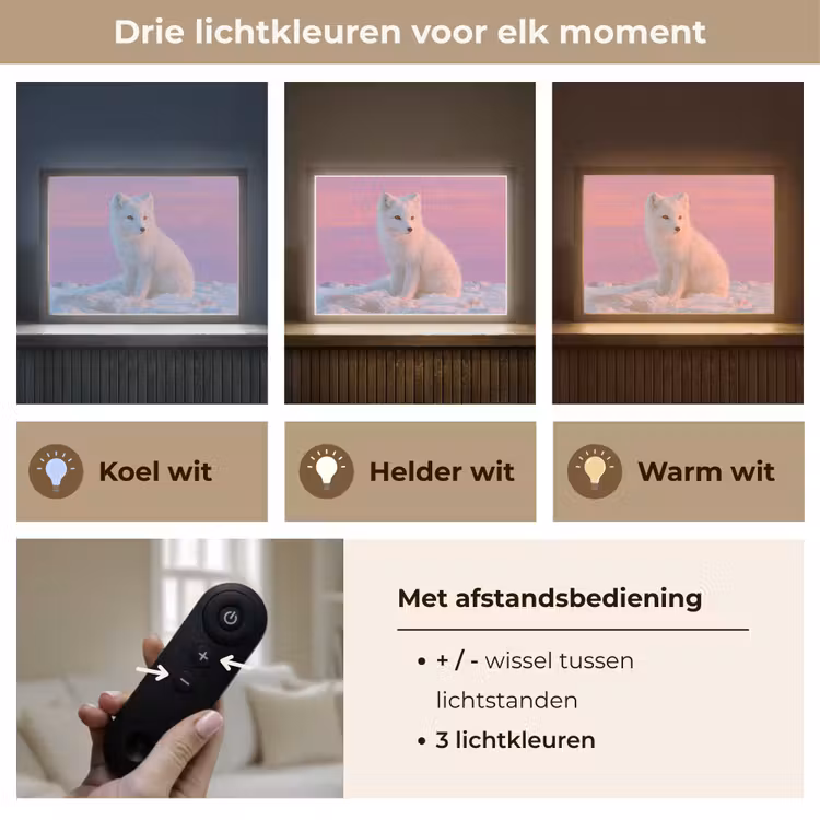 Lightbox - Wandlamp - Poolvos - Sneeuw - Roze — 8