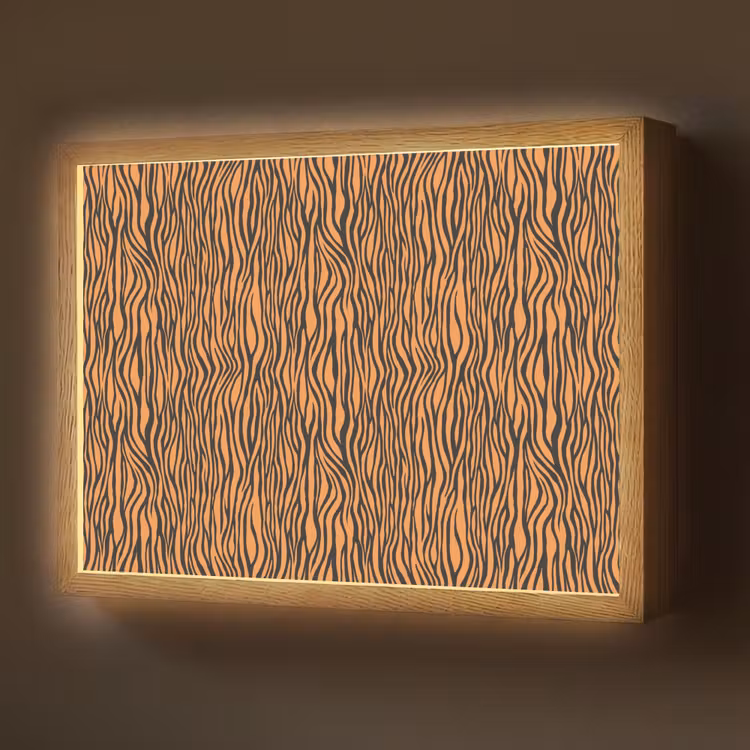 Lightbox - Wandlamp - Tijger - Oranje - Patroon - Strepen — 1