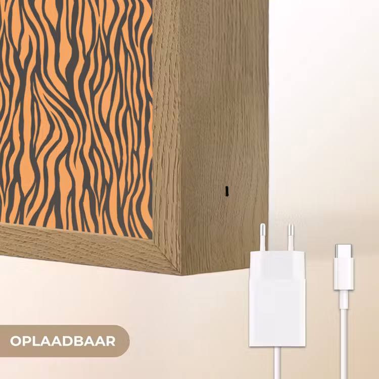 Lightbox - Wandlamp - Tijger - Oranje - Patroon - Strepen — 7