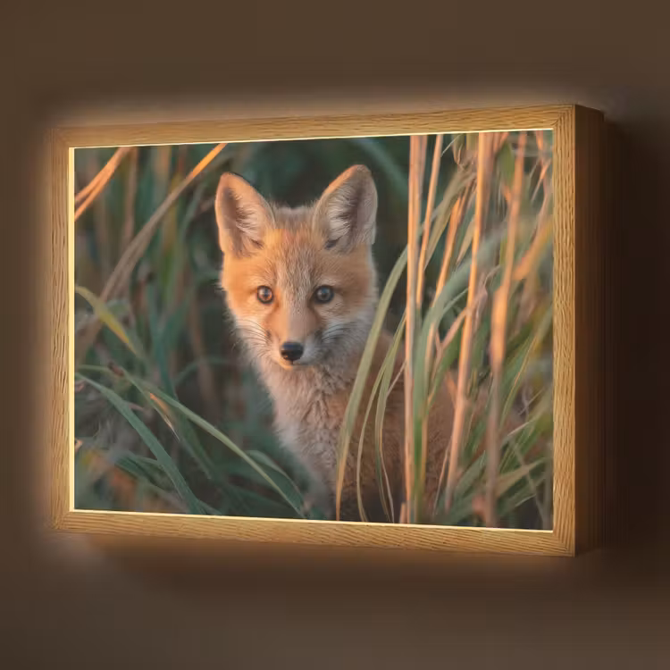Lightbox - Wandlamp - Vos - Oranje - Gras — 1