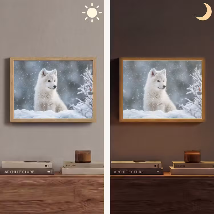 Lightbox - Wandlamp - Wolf - Pup - Sneeuw — 6