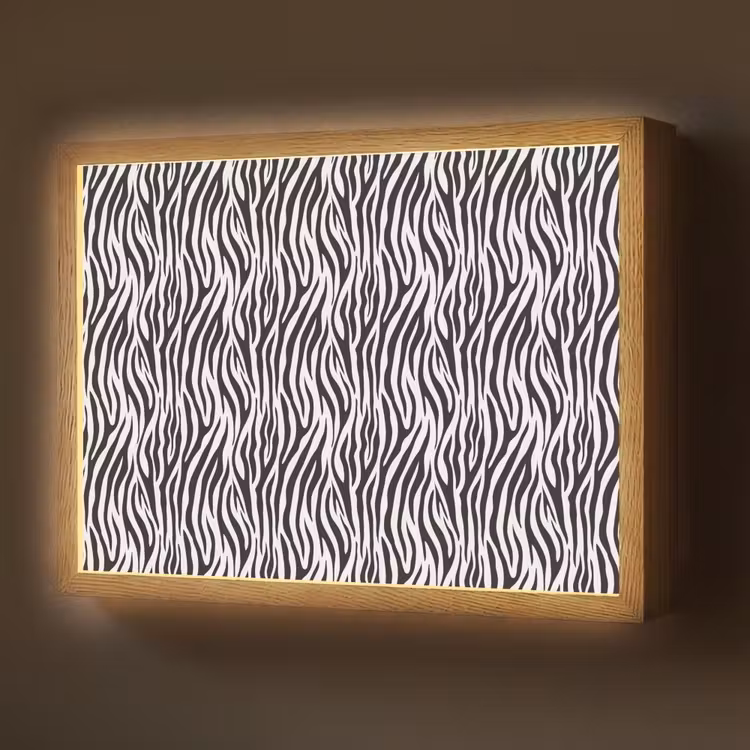 Lightbox - Wandlamp - Zwart - Wit - Zebra - Patroon — 1