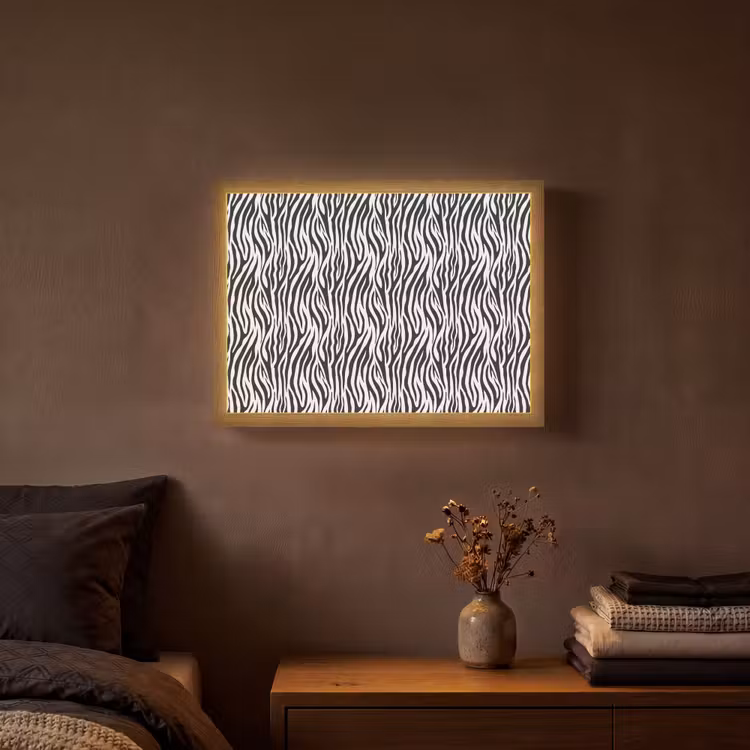 Lightbox - Wandlamp - Zwart - Wit - Zebra - Patroon — 3