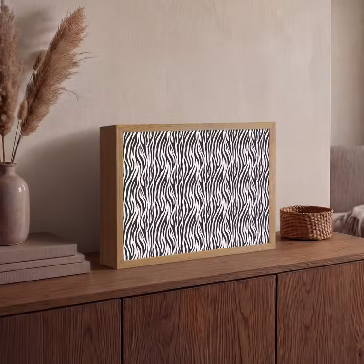 Lightbox - Wandlamp - Zwart - Wit - Zebra - Patroon — 4