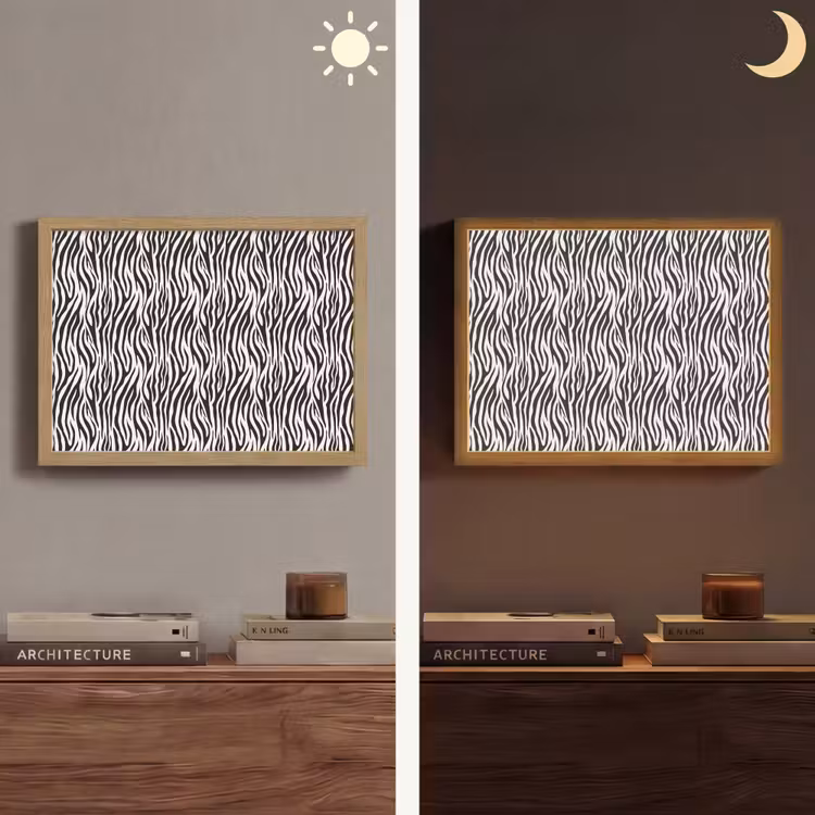 Lightbox - Wandlamp - Zwart - Wit - Zebra - Patroon — 6