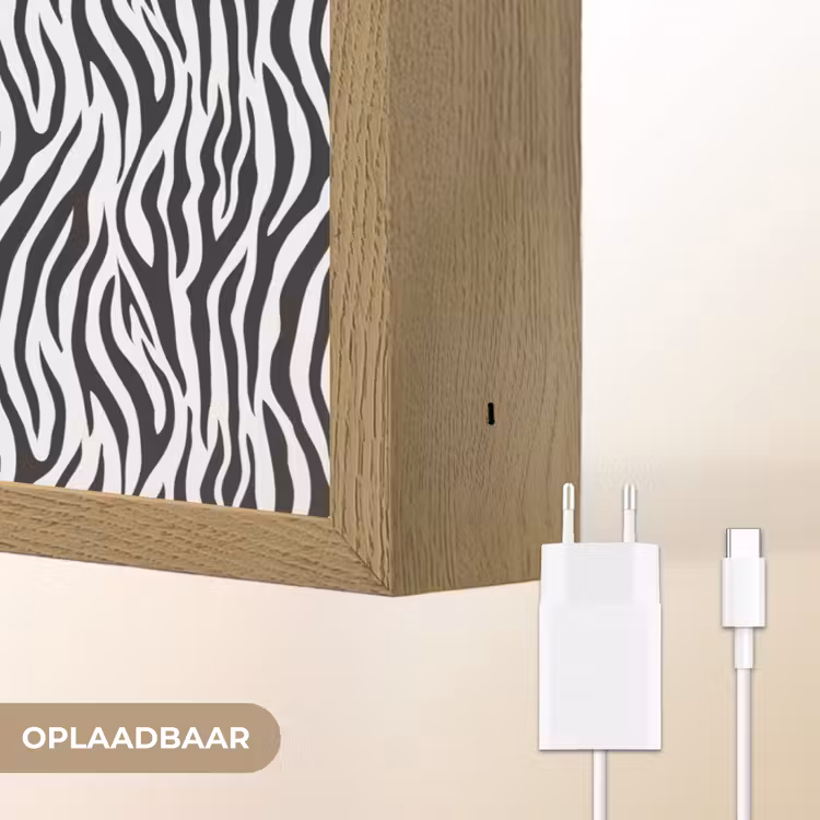 Lightbox - Wandlamp - Zwart - Wit - Zebra - Patroon — 7