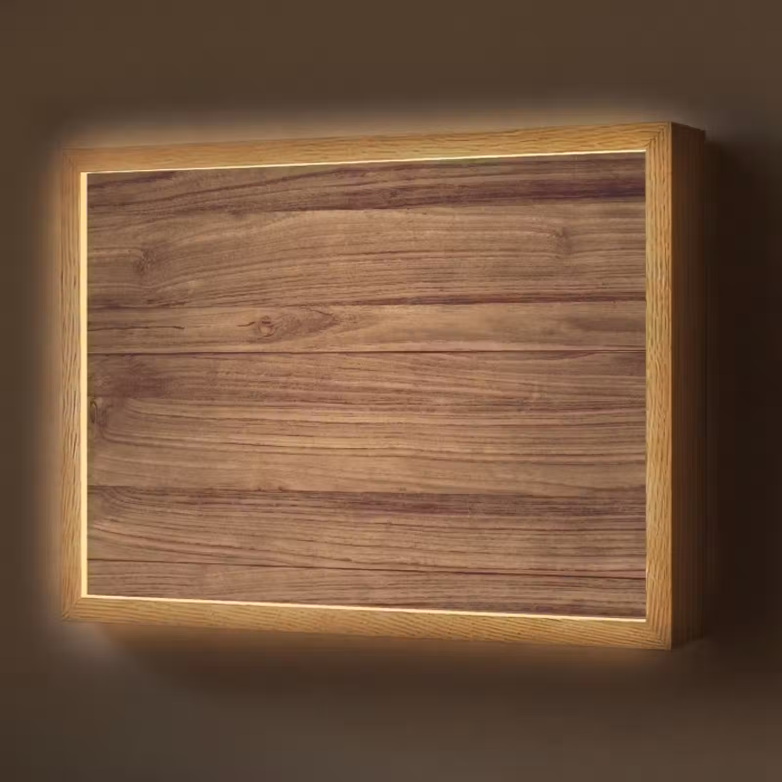 Lightbox - Wandlamp - Houtlook - Bruin — 1