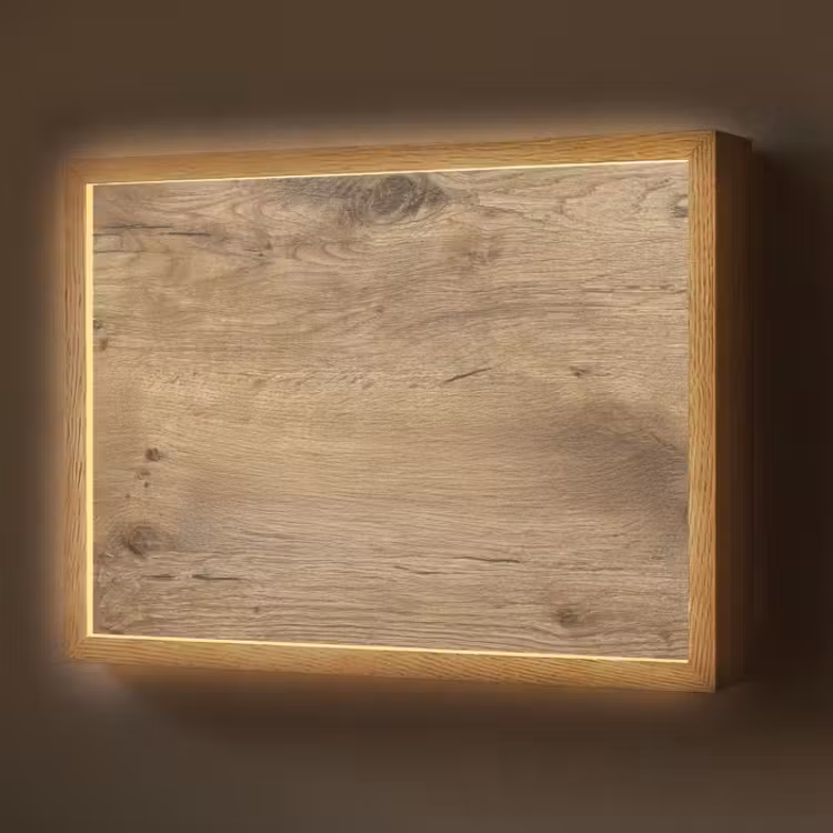 Lightbox - Wandlamp - Hout - Bruin - Houtlook — 1