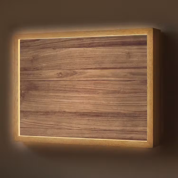 Lightbox - Wandlamp - Houtlook - Bruin — 1