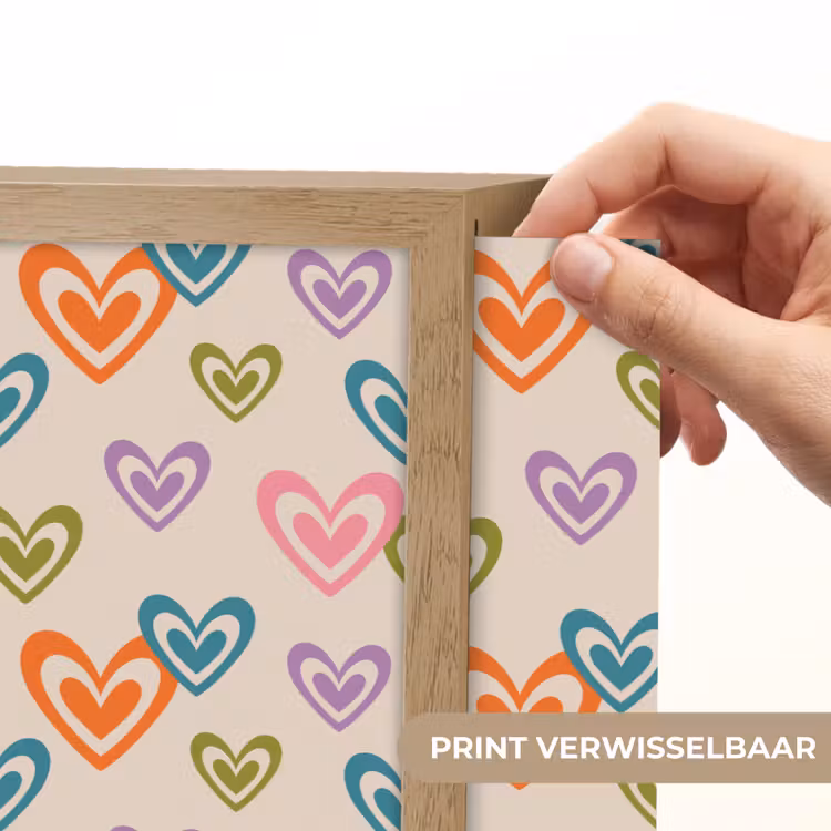 Lightbox - Wandlamp - Kleurrijk - Hartjes - Patroon - Beige — 5