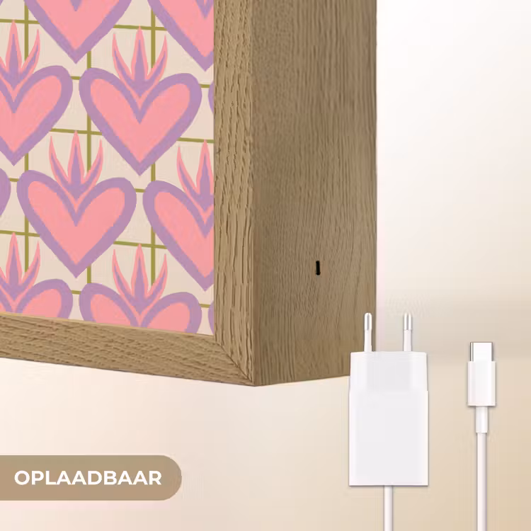 Lightbox - Wandlamp - Patroon - Roze - Hartjes — 7