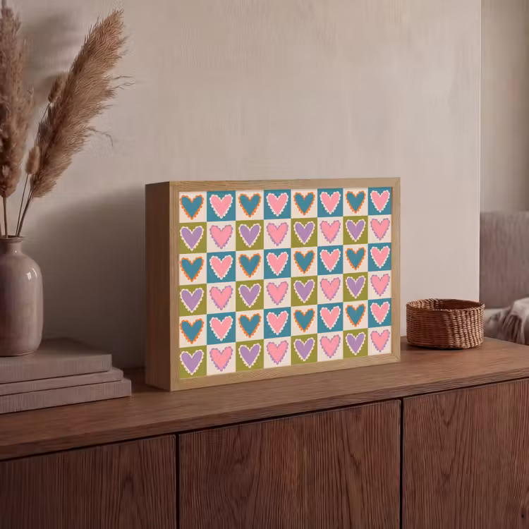 Lightbox - Wandlamp - Retro - Kleuren - Patroon - Hartjes — 4