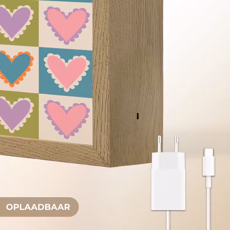Lightbox - Wandlamp - Retro - Kleuren - Patroon - Hartjes — 7