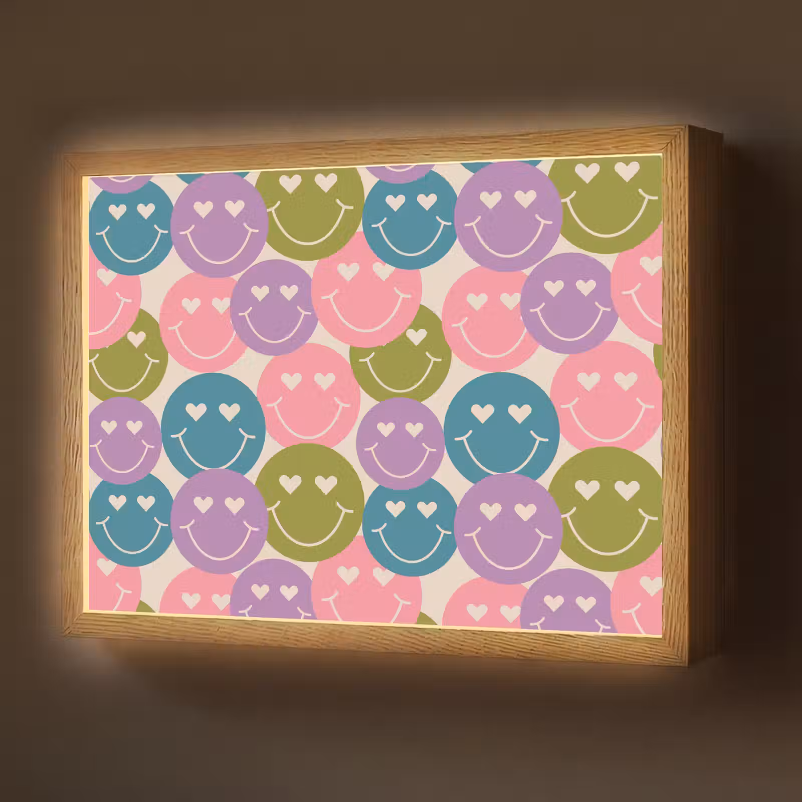 Lightbox - Wandlamp - Patroon - Smiley - Kleurrijk - Hartjes — 1