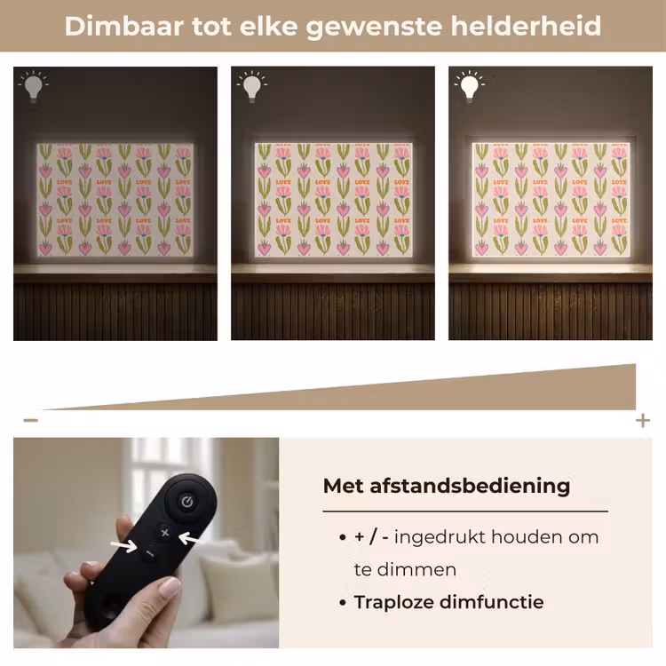 Lightbox - Wandlamp - Love - Patroon - Bloemen - Hartjes — 9