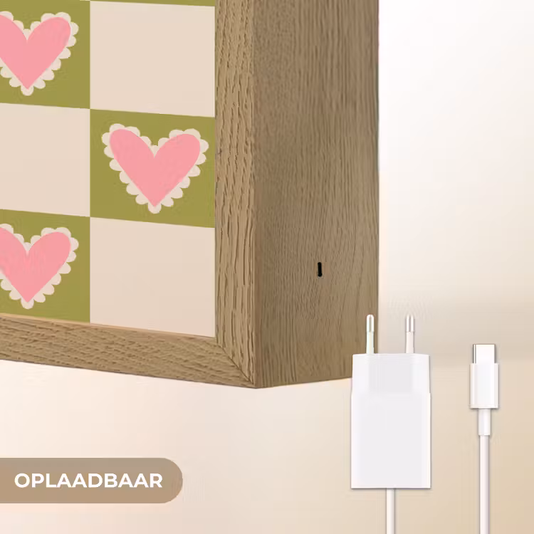 Lightbox - Wandlamp - Olijfgroen - Hartjes - Patroon - Retro — 7