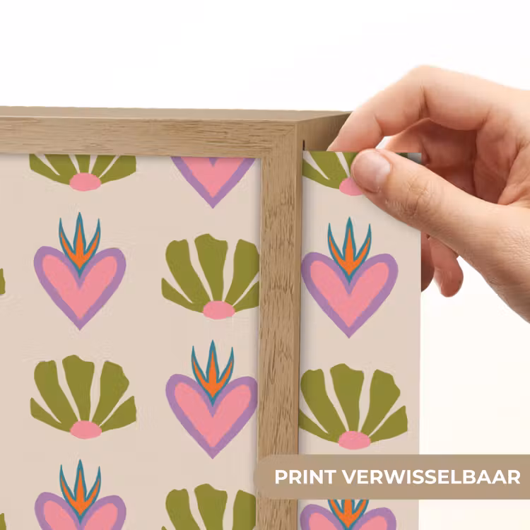 Lightbox - Wandlamp - Patroon - Beige - Hartjes - Bloemen — 5