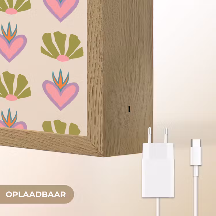 Lightbox - Wandlamp - Patroon - Beige - Hartjes - Bloemen — 7