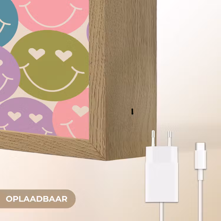 Lightbox - Wandlamp - Patroon - Smiley - Kleurrijk - Hartjes — 7