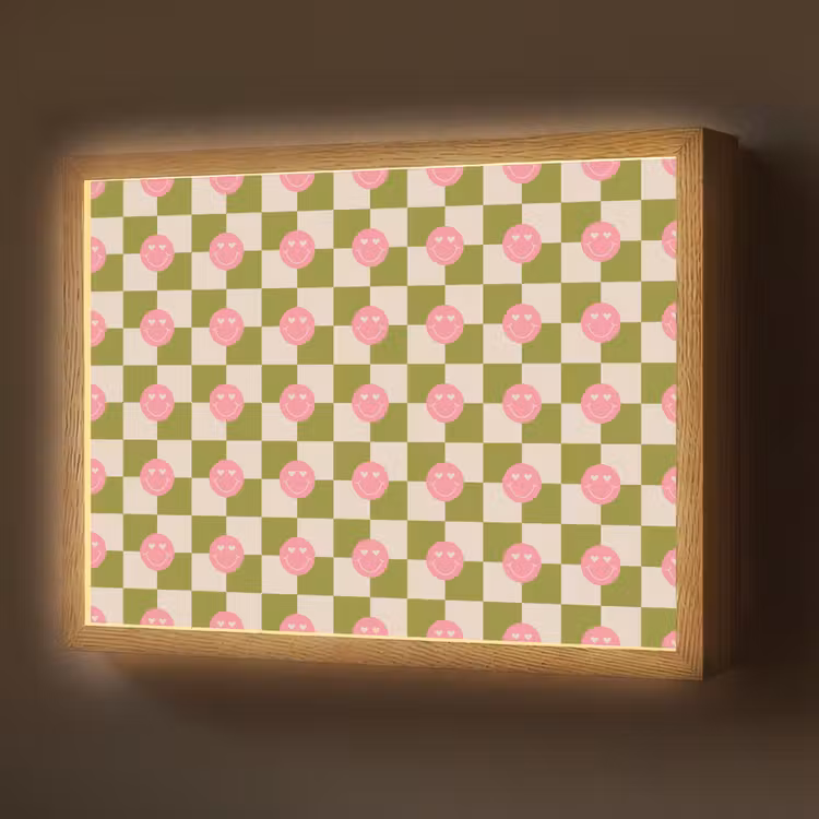 Lightbox - Wandlamp - Patroon - Smileys - Blokken — 1